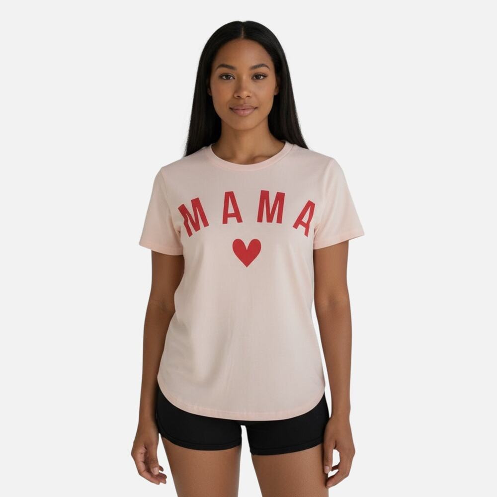 Soft Pink Letter Print Tee